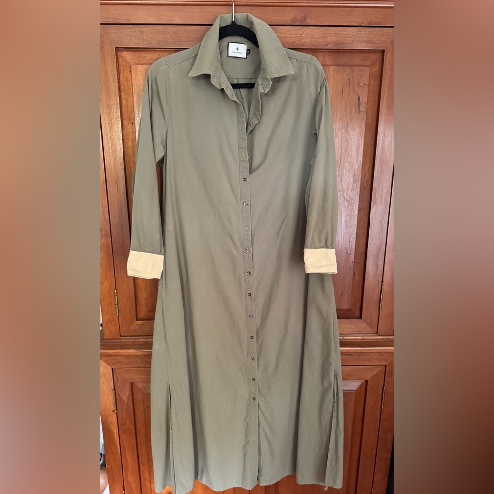 Tuckernuck Army Green Shirt Dress